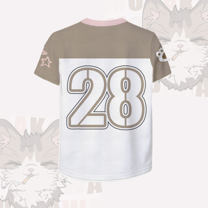 Smoking Cat Number Graphic Modakawa Vintage Mesh Jersey T-shirt - image 4