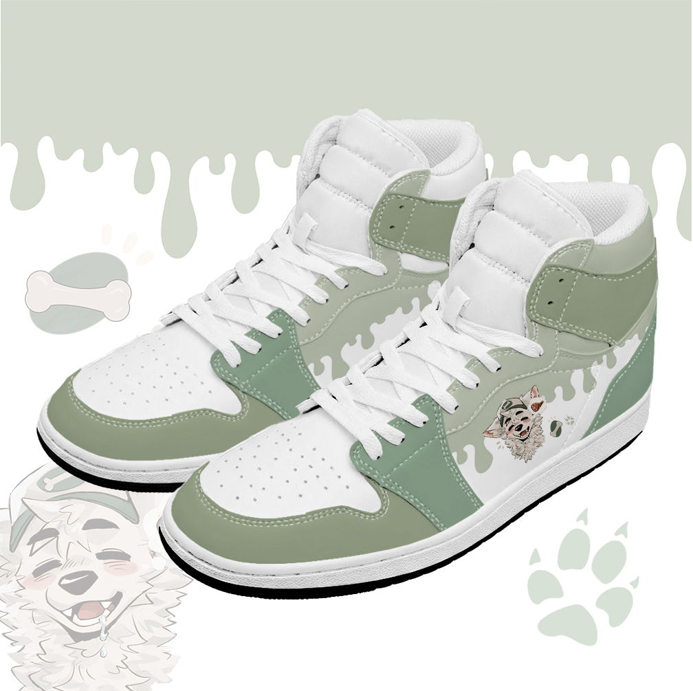 MODAKAWA X atka Fox Graphic High Top Canvas Shoes - Light Green - 48 - image 1
