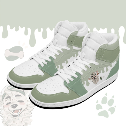 MODAKAWA X atka Fox Graphic High Top Canvas Shoes - Light Green - 48 - image 1