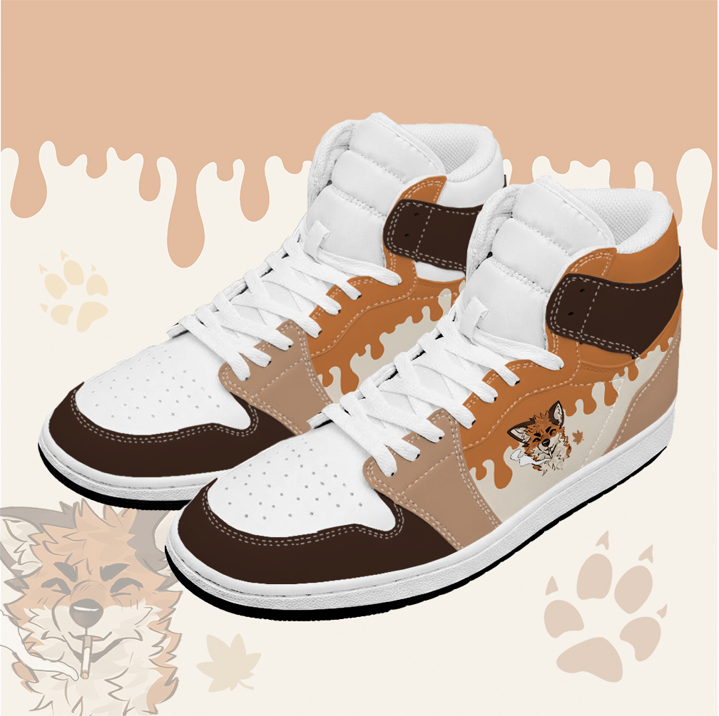 MODAKAWA X atka Smoking Fox Graphic High Top Canvas Shoes - Brown - 48 - image 1