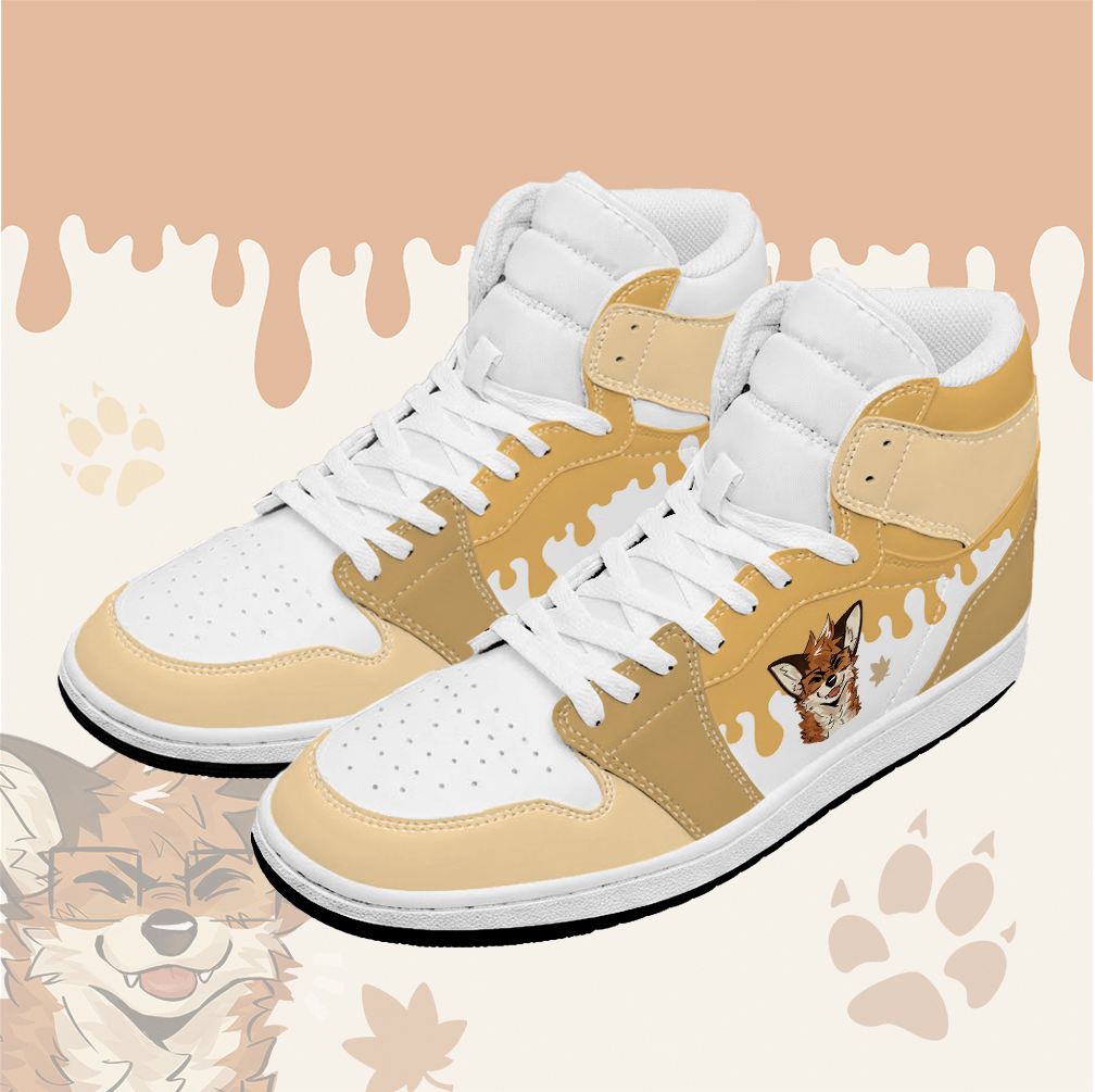 MODAKAWA X atka Glasses Fox Graphic High Top Canvas Shoes - Yellow - 48 - image 1