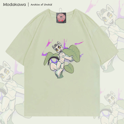 MODAKAWA X Archive of Orchid Mecha Cat Graphic 100% Cotton T-shirt - image 4