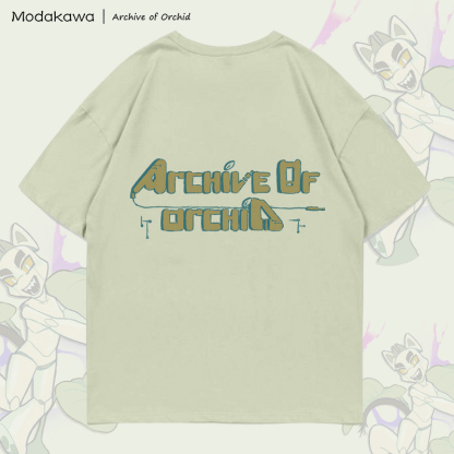 MODAKAWA X Archive of Orchid Mecha Cat Graphic 100% Cotton T-shirt - image 5