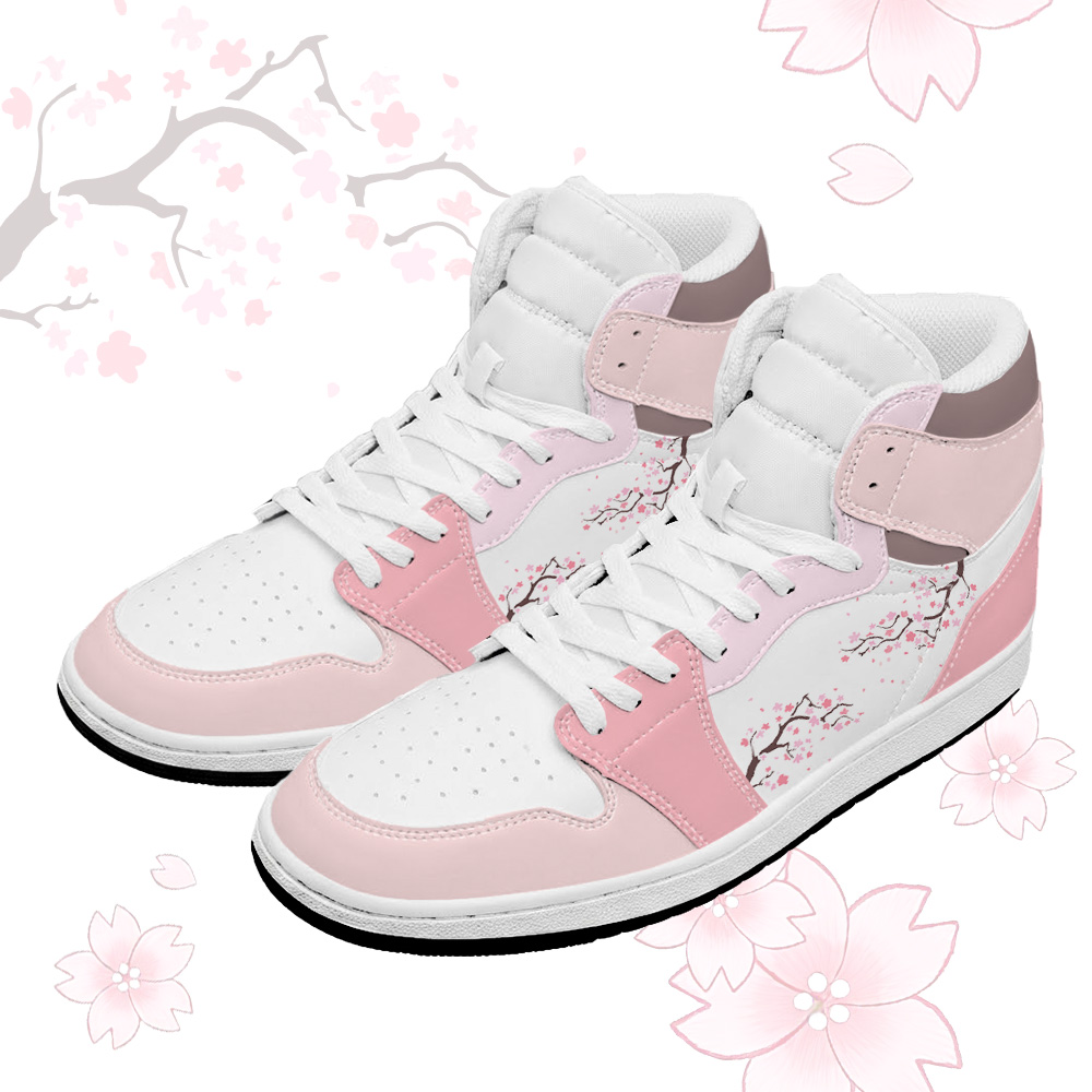Sakura Graphic Modakawa High Top Canvas Shoes - Pink - 48 - image 1