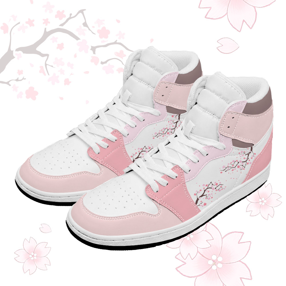 Sakura Graphic Modakawa High Top Canvas Shoes - Pink - 48 - image 1