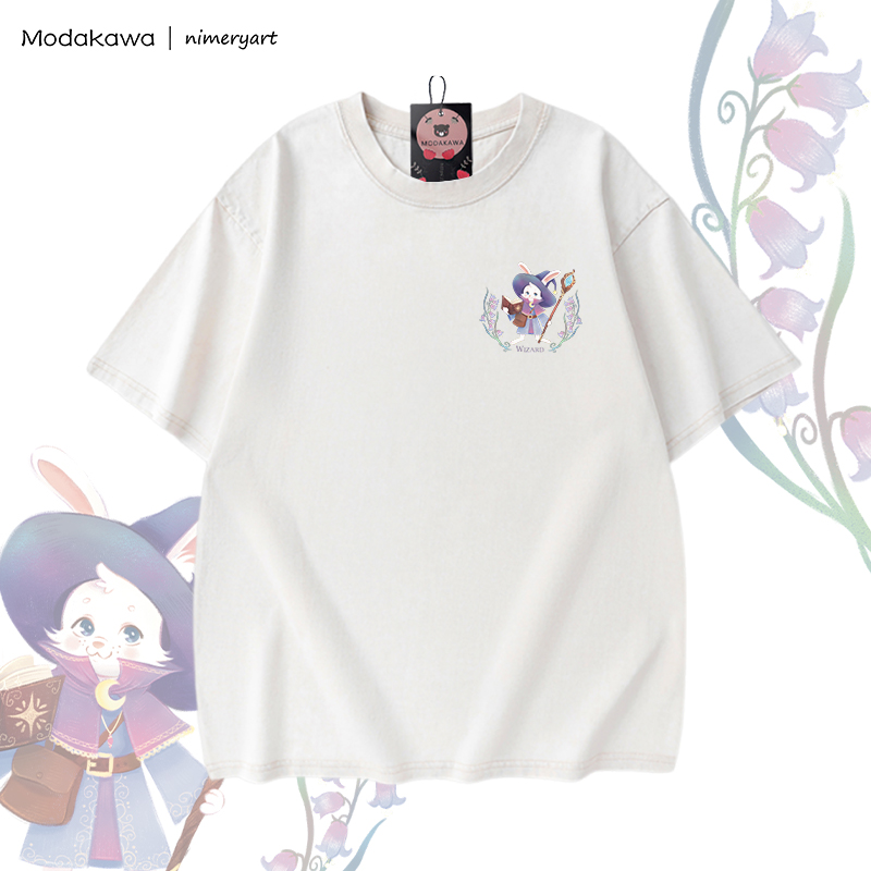 MODAKAWA X nimeryart WIZARD Rabbit Graphic Unisex Vintage Washed T-shirt - image 5