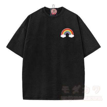 Rainbow Puppy Graphic Modakawa Vintage Washed 100% Cotton T-shirt - image 4