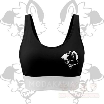 MODAKAWA X popipeko Puppy Graphic Crop Tank Sport Top Shorts Bikini Matching Outfit - Black Top - 5XL - image 4