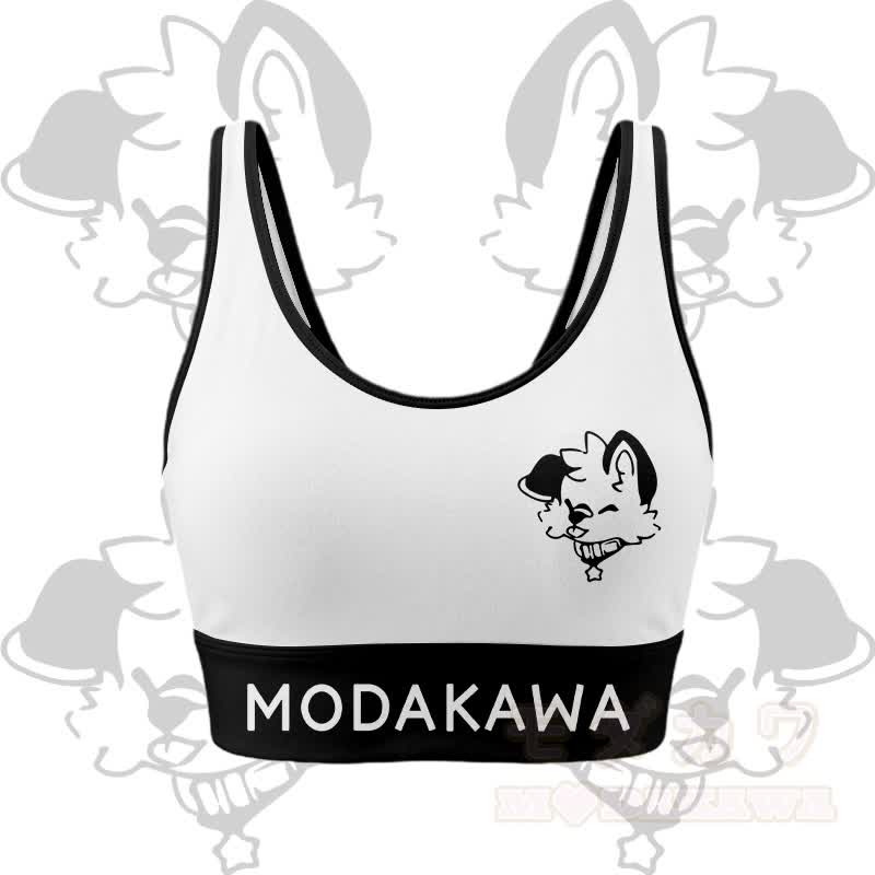 MODAKAWA X popipeko Puppy Graphic Crop Tank Sport Top Shorts Bikini Matching Outfit - White Top - 5XL - image 3