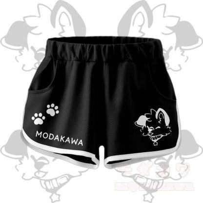MODAKAWA X popipeko Puppy Graphic Crop Tank Sport Top Shorts Bikini Matching Outfit - Black Shorts - 5XL - image 9