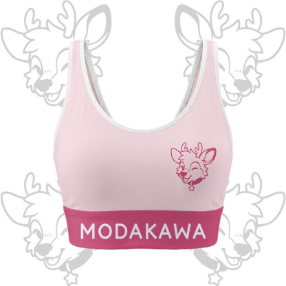 Deer Graphic Crop Tank Sport Top Shorts Bikini Modakawa Matching Outfit - Pink Top - 5XL - image 2