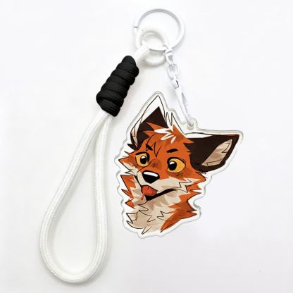 MODAKAWA X atka Tongue Out Fox Keychain Birthday Gift - White - image 3