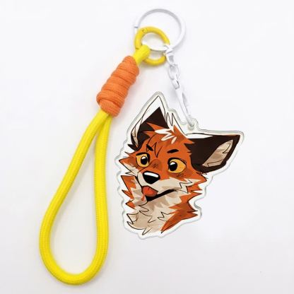 MODAKAWA X atka Tongue Out Fox Keychain Birthday Gift - Yellow - image 2
