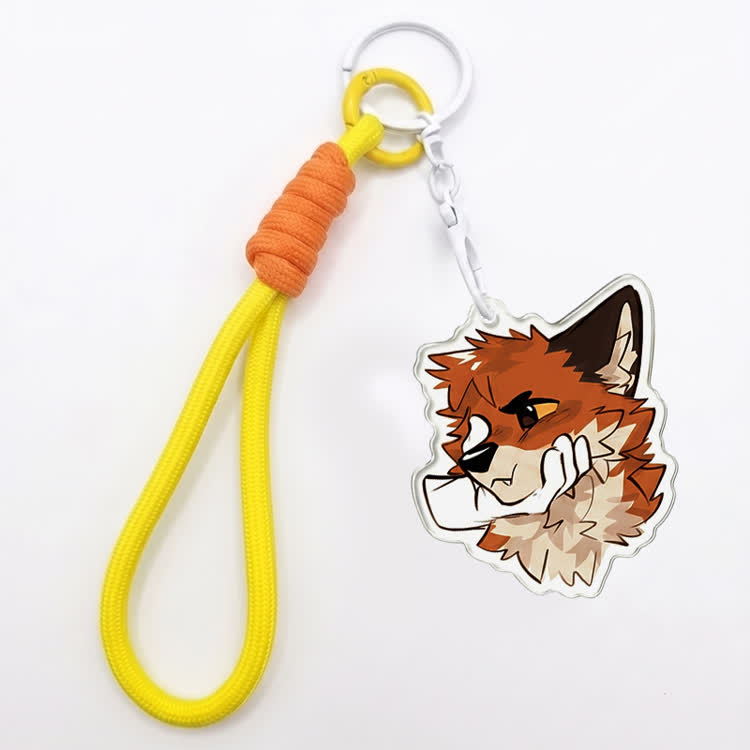 MODAKAWA X atka Pinching Fox Keychain Birthday Gift - Yellow - image 2
