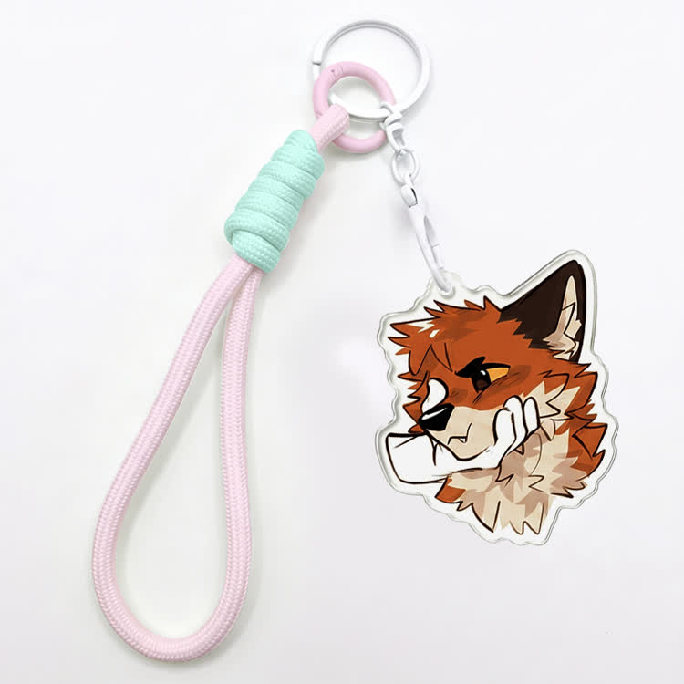 MODAKAWA X atka Pinching Fox Keychain Birthday Gift - Pink - image 4