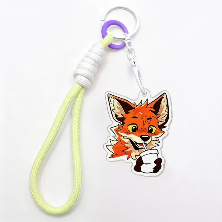 MODAKAWA X atka Drinking Fox Keychain Birthday Gift - Green - image 6