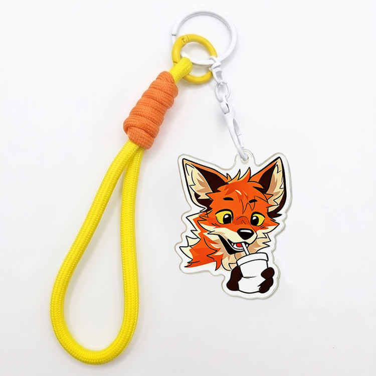 MODAKAWA X atka Drinking Fox Keychain Birthday Gift - Yellow - image 2