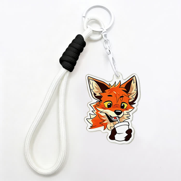 MODAKAWA X atka Drinking Fox Keychain Birthday Gift - White - image 3