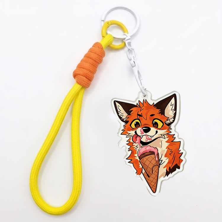 MODAKAWA X atka Ice-cream Fox Keychain Birthday Gift - Yellow - image 2