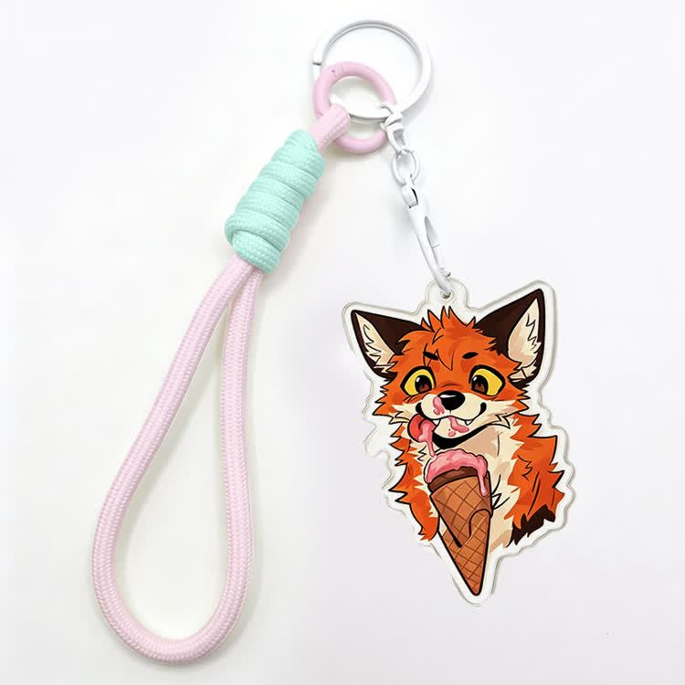 MODAKAWA X atka Ice-cream Fox Keychain Birthday Gift - Pink - image 4