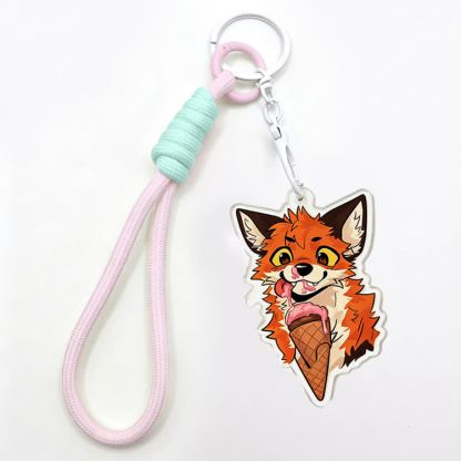 MODAKAWA X atka Ice-cream Fox Keychain Birthday Gift - Pink - image 4