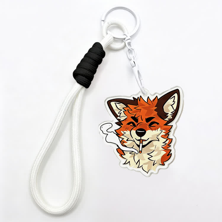 MODAKAWA X atka Smoking Fox Keychain Birthday Gift - White - image 3