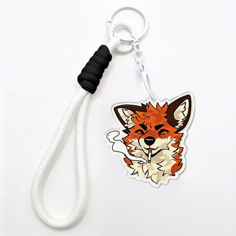 MODAKAWA X atka Smoking Fox Keychain Birthday Gift - White - image 3