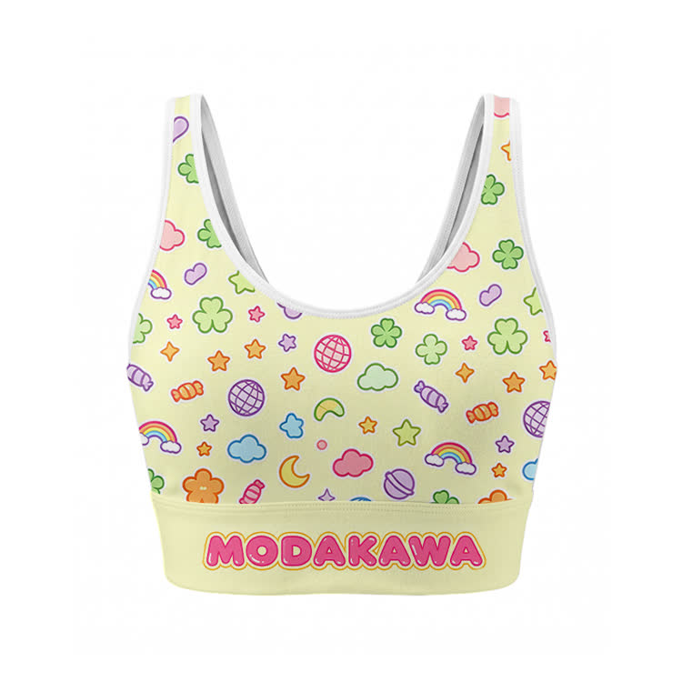 Clover Graphic Crop Tank Sport Top Shorts Bikini Modakawa Matching Outfit - Top - XL - image 2