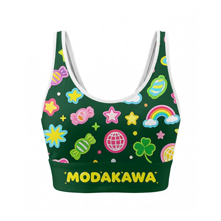 Candy Graphic Crop Tank Sport Top Shorts Bikini Modakawa Matching Outfit - Top - XL - image 2