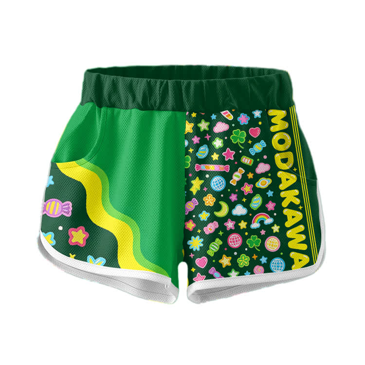 Candy Graphic Crop Tank Sport Top Shorts Bikini Modakawa Matching Outfit - Shorts - XL - image 3
