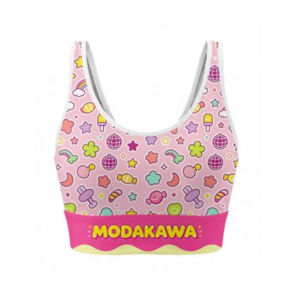 Flower Earth Graphic Crop Tank Sport Top Shorts Bikini Modakawa Matching Outfit - Top - XL - image 2