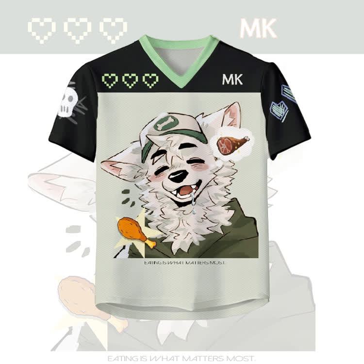 MODAKAWA X atka Fox Number Graphic Vintage Mesh Jersey T-shirt - image 2