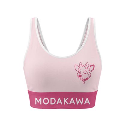 Deer Graphic Sports Bra Top Leggings Modakawa Matching Outfit - Pink Top - 5XL - image 2