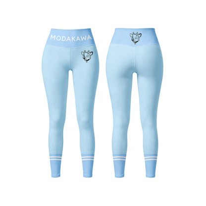 Deer Graphic Sports Bra Top Leggings Modakawa Matching Outfit - Blue Leggings - 5XL - image 8