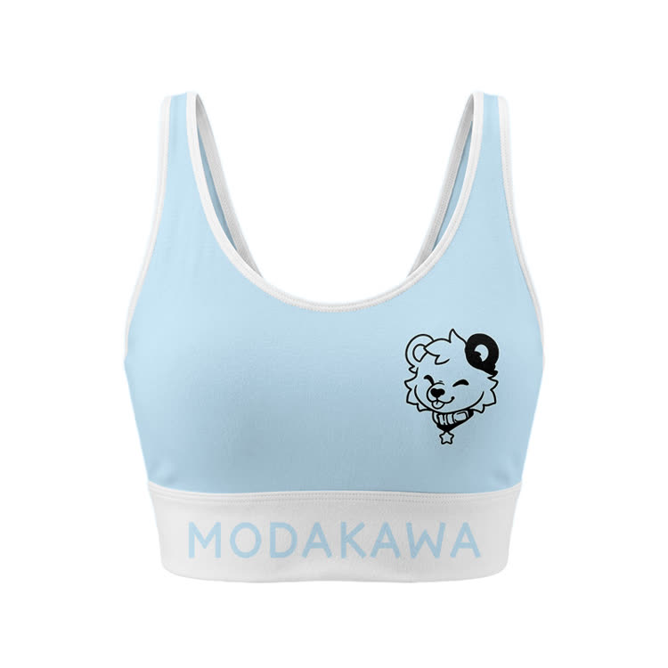Puppy Graphic Sports Bra Top Leggings Modakawa Matching Outfit - Blue Top - 5XL - image 2