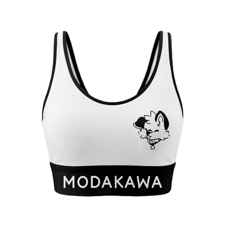 MODAKAWA X popipeko Puppy Graphic Sports Bra Top Leggings Matching Outfit - White Top - 5XL - image 2
