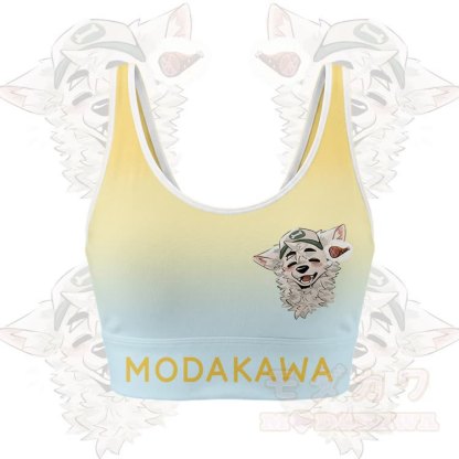 MODAKAWA X atka Fox Wants Meat Graphic Crop Tank Sport Top Shorts Bikini Matching Outfit - Yellow Top - 5XL - image 5