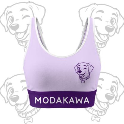 Happy Puppy Graphic Crop Tank Sport Top Shorts Bikini Modakawa Matching Outfit - Purple Top - 5XL - image 2