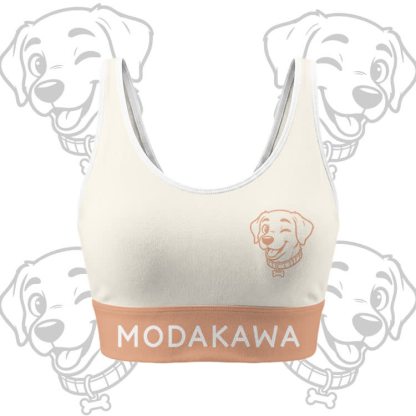 Happy Puppy Graphic Crop Tank Sport Top Shorts Bikini Modakawa Matching Outfit - Beige Top - 5XL - image 3