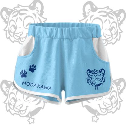 Happy Tiger Graphic Crop Tank Sport Top Shorts Bikini Modakawa Matching Outfit - Blue Shorts - 5XL - image 10