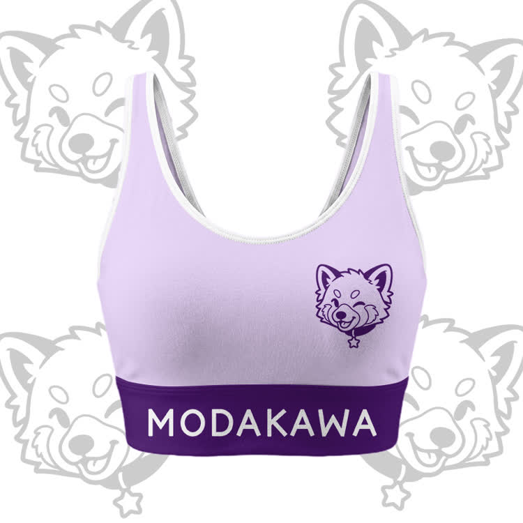 Wink Puppy Graphic Crop Tank Sport Top Shorts Bikini Modakawa Matching Outfit - Purple Top - 5XL - image 4