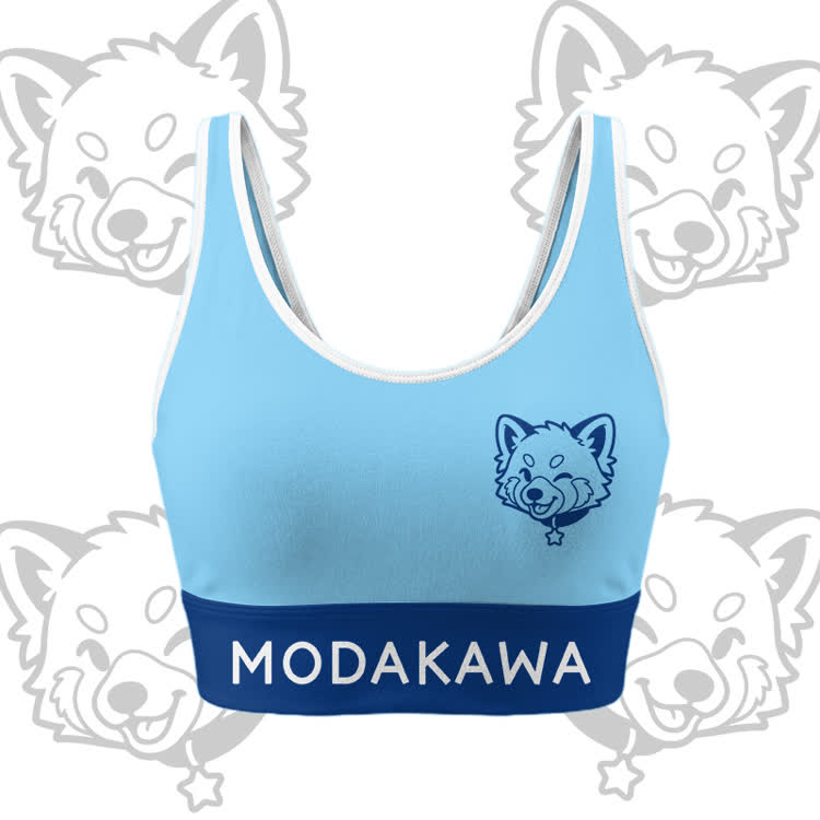 Wink Puppy Graphic Crop Tank Sport Top Shorts Bikini Modakawa Matching Outfit - Blue Top - 5XL - image 2