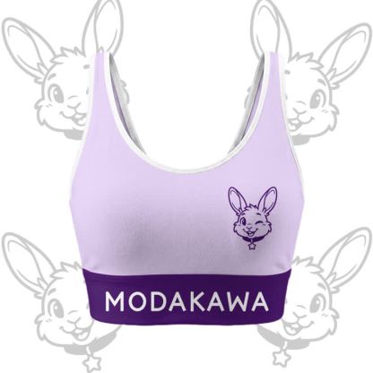 Wink Bunny Graphic Crop Tank Sport Top Shorts Bikini Modakawa Matching Outfit - Purple Top - 5XL - image 5