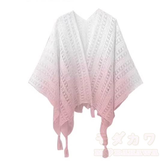 Knit Shawl Floral Cami Dress Matching Outfit - Shawl (Single) - 3XL - image 2
