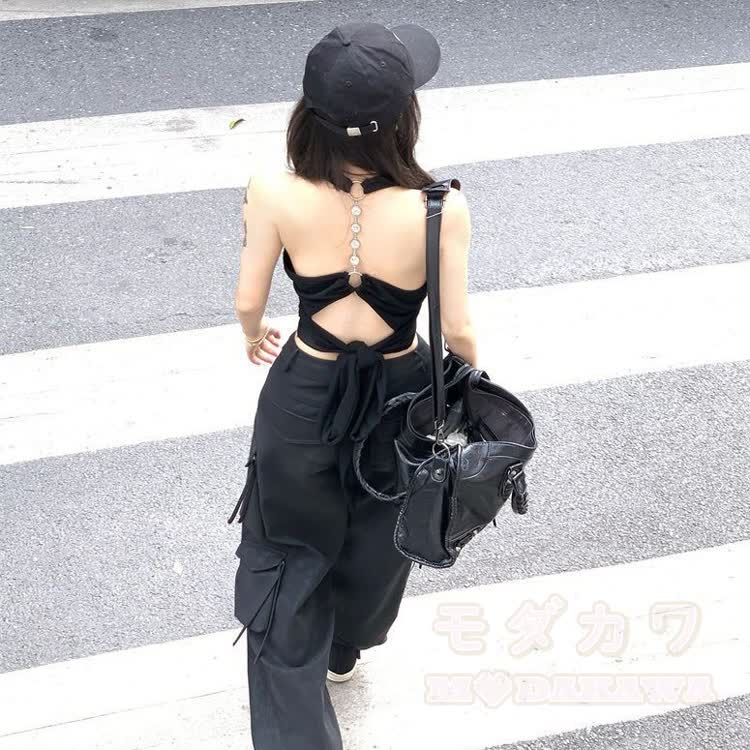 Bow Chain Backless Halter Top - image 3