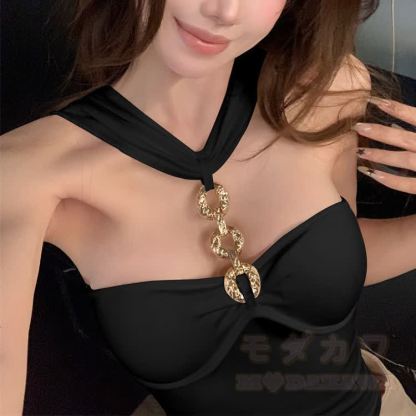 Gold Ring Halter Tube Top - image 2