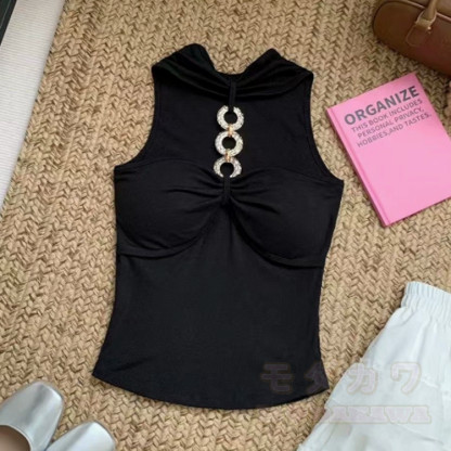 Gold Ring Halter Tube Top - Black - One Size - image 12