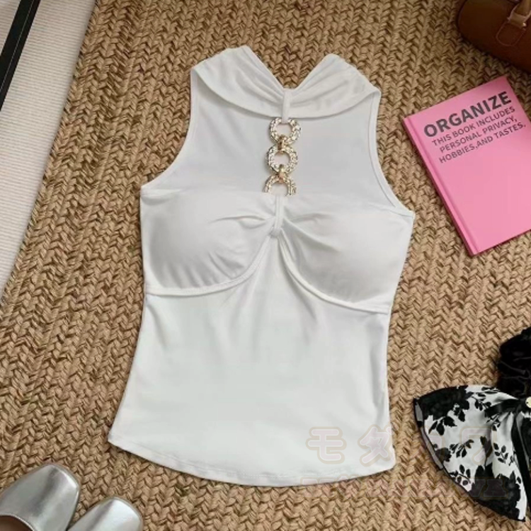 Gold Ring Halter Tube Top - White - One Size - image 11