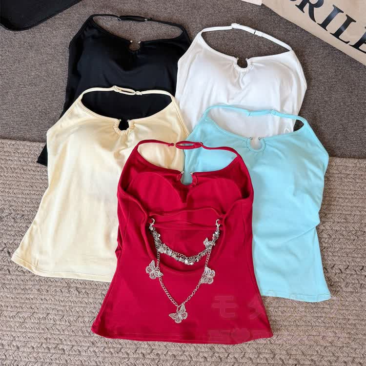Butterfly Chain Backless Halter Top - image 9