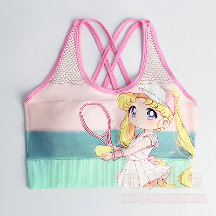 Anime Tennis Girl Mesh Sports Top Shorts Matching Outfit - image 3